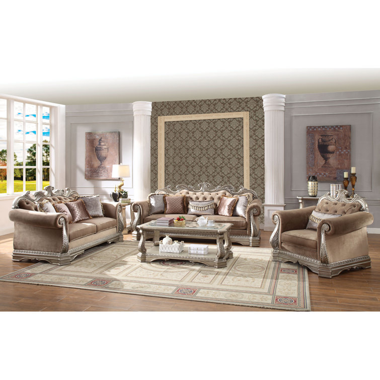 Elfrieda 80'' Brown Velvet Rolled Arm Loveseat
