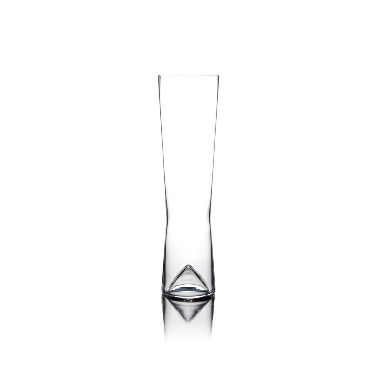 Monti 12 oz. Clear Handmade Crystal Pilsner Glass Set