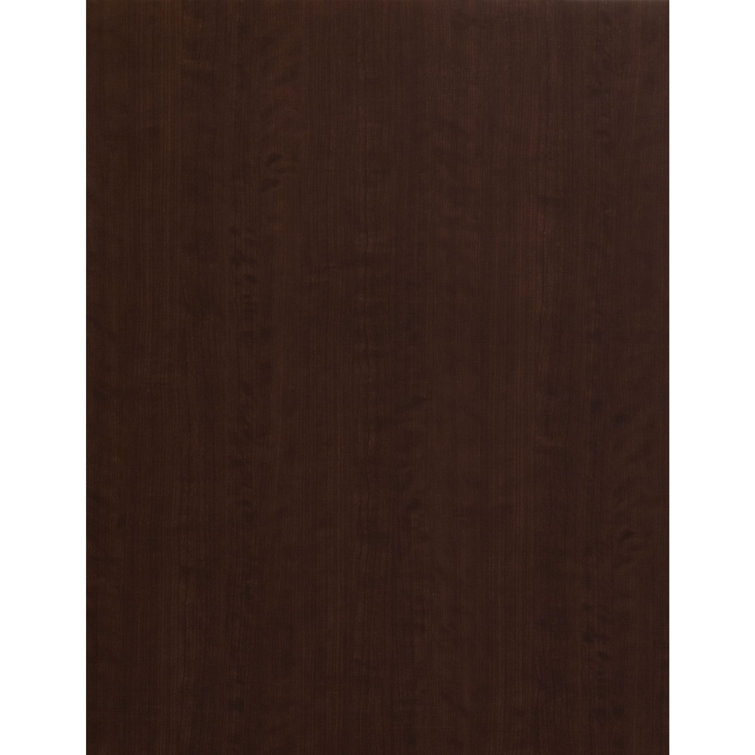Executive Mocha Cherry L-Shaped Desk with Filing Cabinet and Keyboard Tray