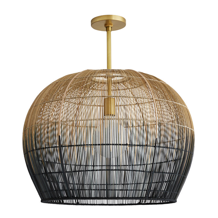 Swami Ombre Brass Dome Pendant Light - Tropical Inspired