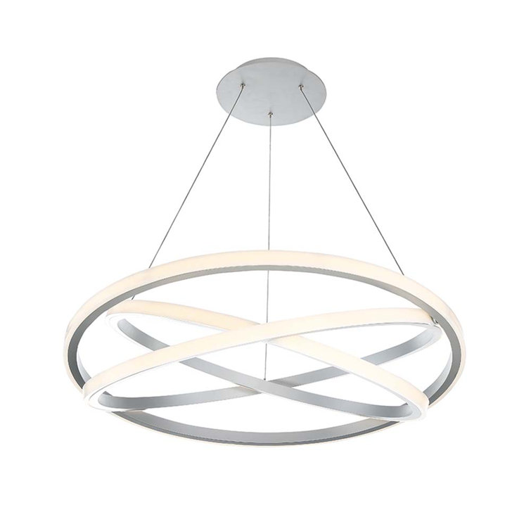 Veloce 8'' H x 38'' W Titanium LED Chandelier with White Silica Diffuser