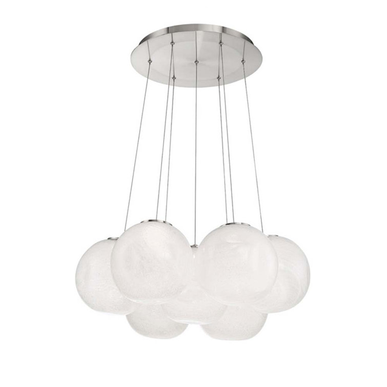 Brushed Nickel and Crystal 7-Light Globe Chandelier