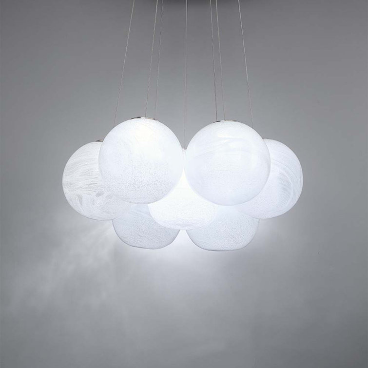 Brushed Nickel and Crystal 7-Light Globe Chandelier