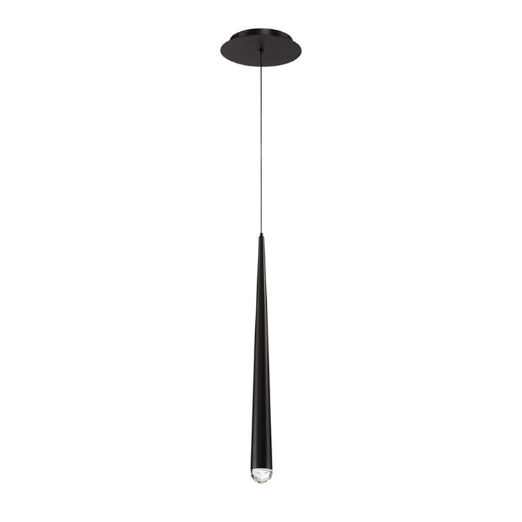 Cascade Aged Brass and Crystal LED Indoor/Outdoor Pendant Light