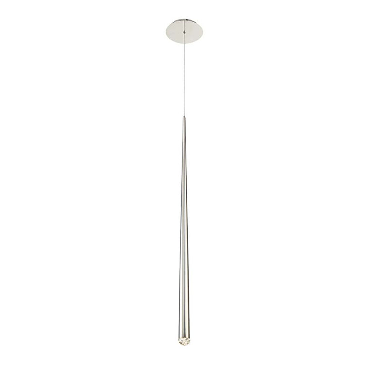 Cascade Mini Polished Nickel LED Indoor/Outdoor Pendant with Hand Cut Crystal