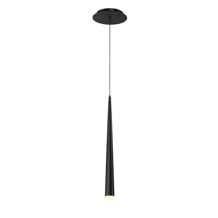 Cascade Mini Matte Black LED Pendant with Frosted Glass