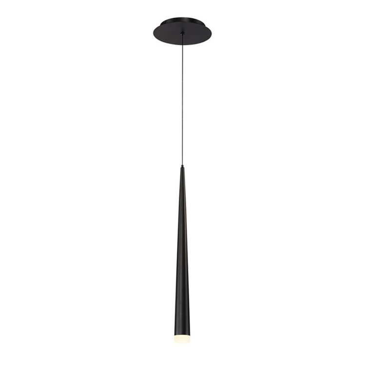 Cascade Mini Matte Black LED Pendant with Frosted Glass