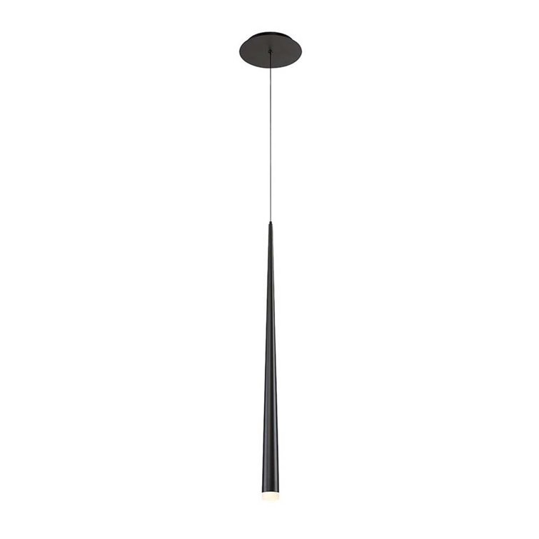 Cascade Mini Matte Black LED Pendant with Frosted Glass
