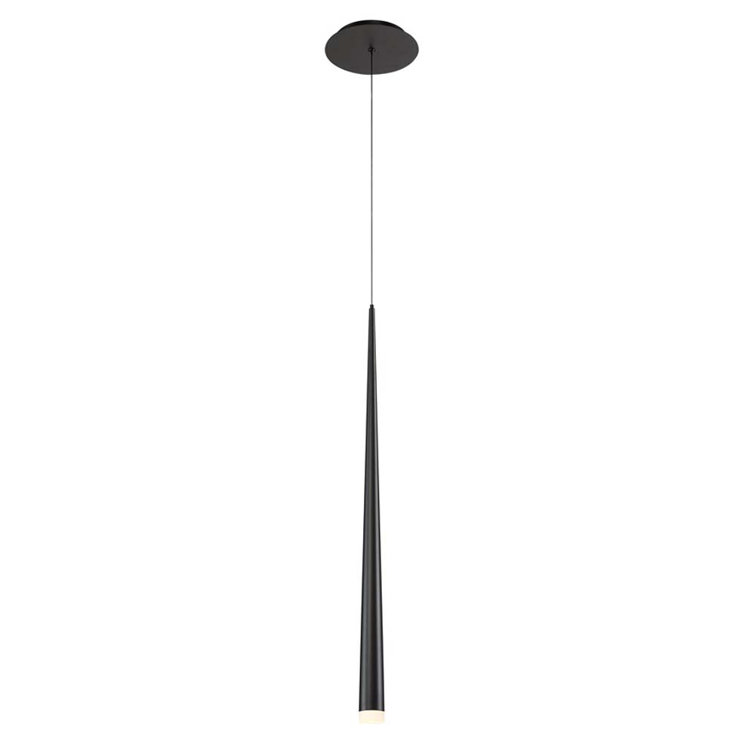 Cascade Mini Matte Black LED Pendant with Frosted Glass
