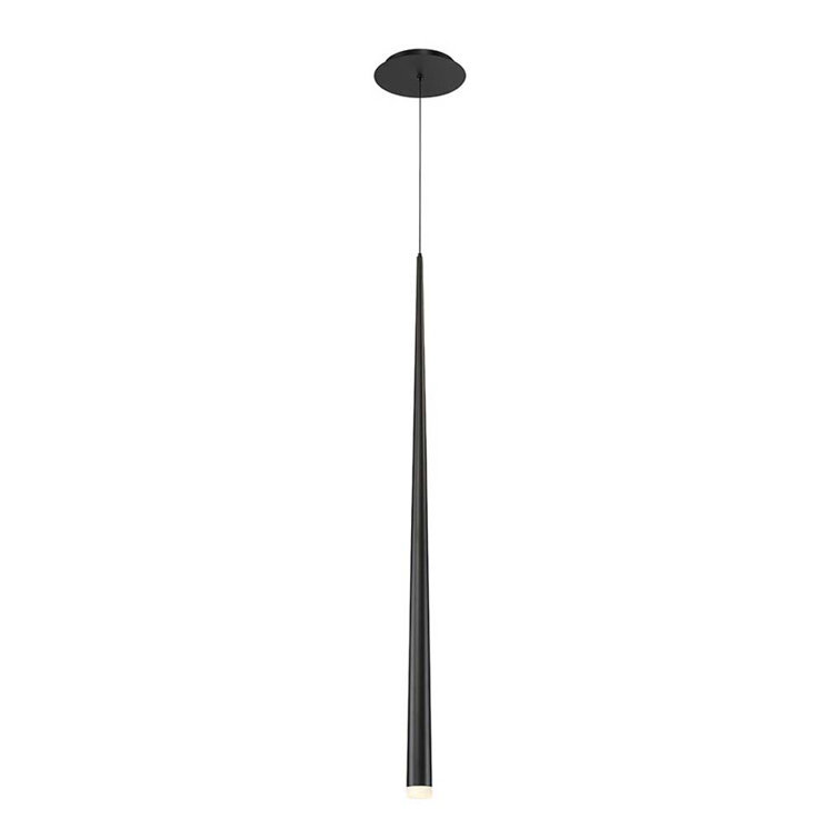 Cascade Mini Matte Black LED Pendant with Frosted Glass