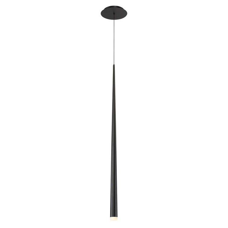 Cascade Mini Matte Black LED Pendant with Frosted Glass
