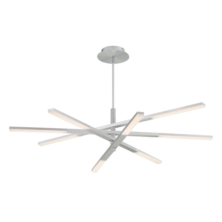 Helix 48" White Silica and Brushed Aluminum LED Chandelier