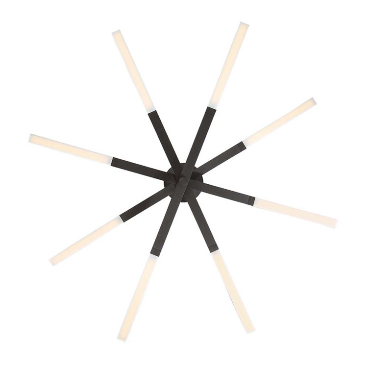Black Crystal Cascade Dimmable LED Chandelier with Silica Diffuser