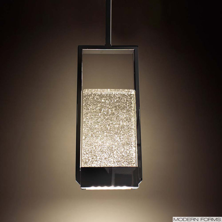 Swing 1-Light Chrome LED Mini Pendant with Piastra Glass