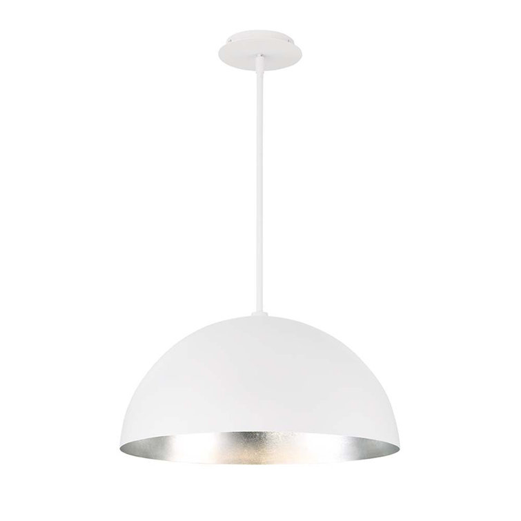 Elysian 23'' Silver Leaf LED Pendant with Mouth-Blown Opal Glass