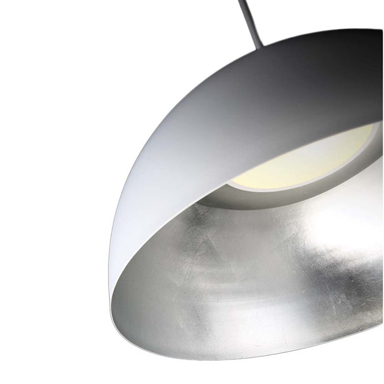 Elysian 23'' Silver Leaf LED Pendant with Mouth-Blown Opal Glass