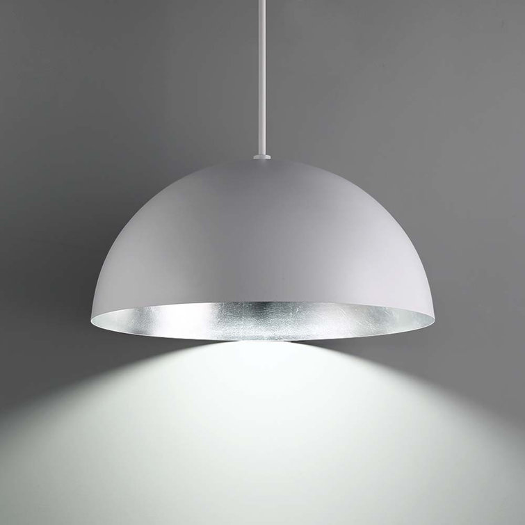 Elysian 23'' Silver Leaf LED Pendant with Mouth-Blown Opal Glass