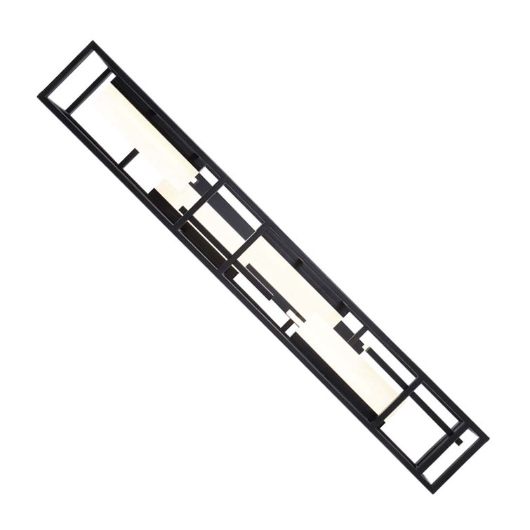 Modern Black LED Linear Island Pendant Light