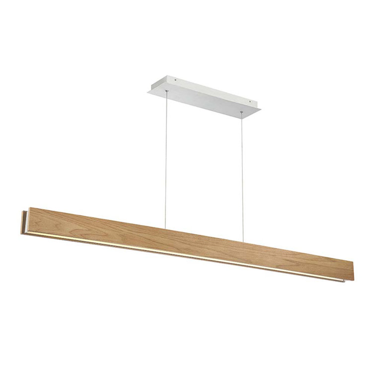 Walnut Wood and Tempered Glass Dimmable LED Pendant Light