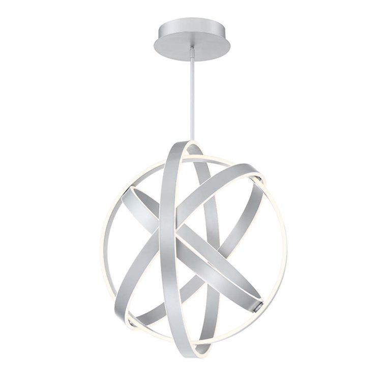 Titanium Black 28" LED Globe Chandelier with White Silica Diffuser