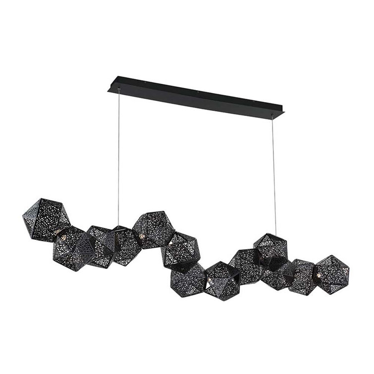 Modern Black LED Geometric Island Pendant Light