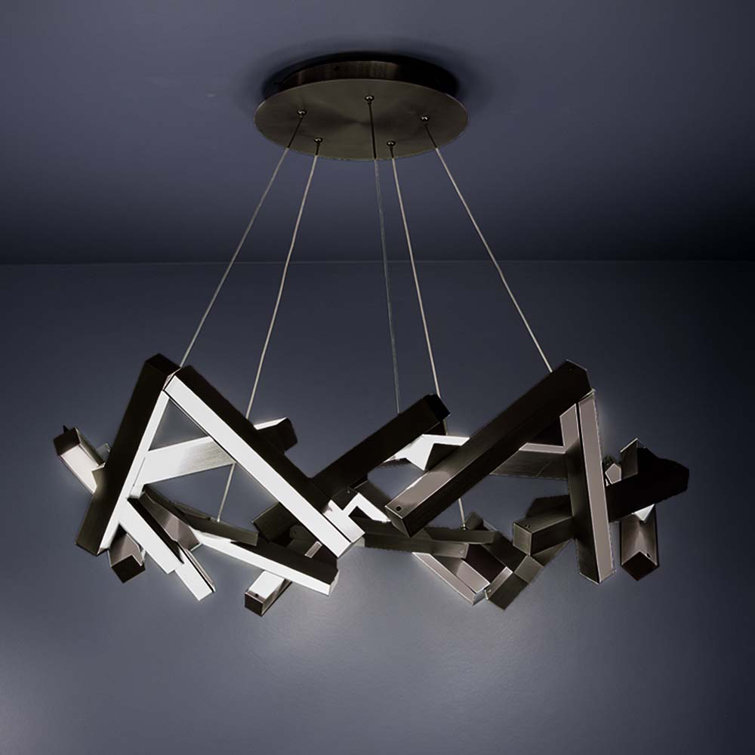 Black 21-Light LED Chandelier with White Acrylic Diffuser