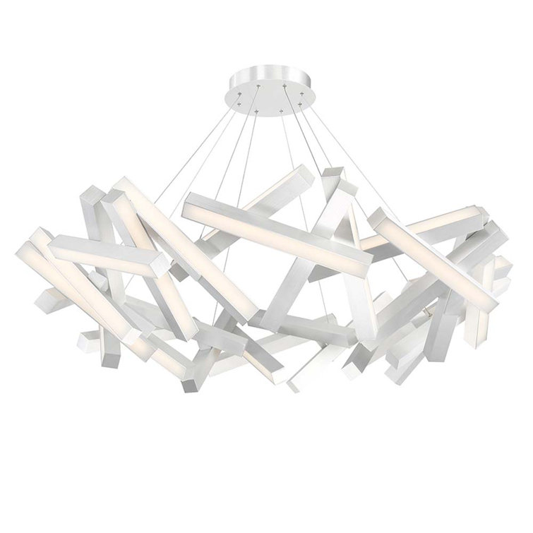 Elegance 31-Light Brushed Aluminum Crystal LED Chandelier