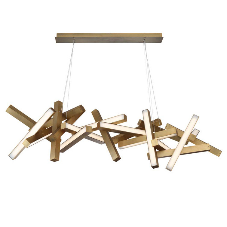 Elegant Aged Brass 19-Light LED Chandelier with White Acrylic Diffuser