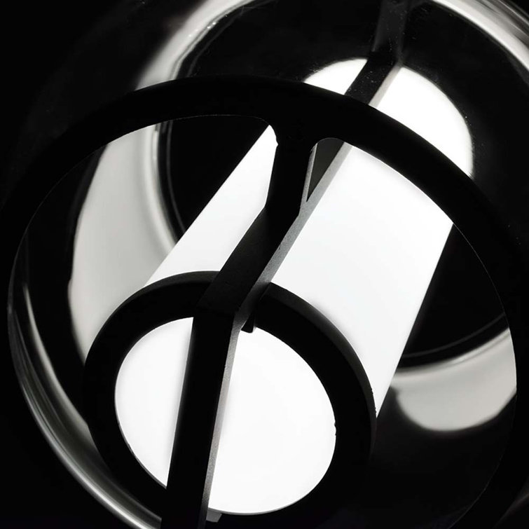 Lucid Black Orb LED Pendant with Mouth-Blown Opal Glass