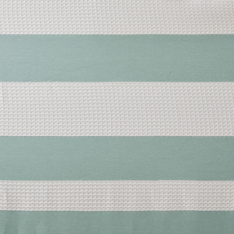 Grey and White Waffle Weave Fabric Shower Curtain