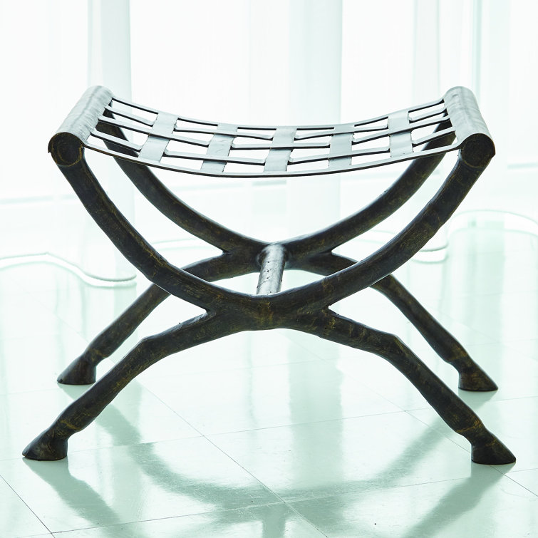 Giddy Up Mid-Century 23" Bronze Cast Iron Equine Bench
