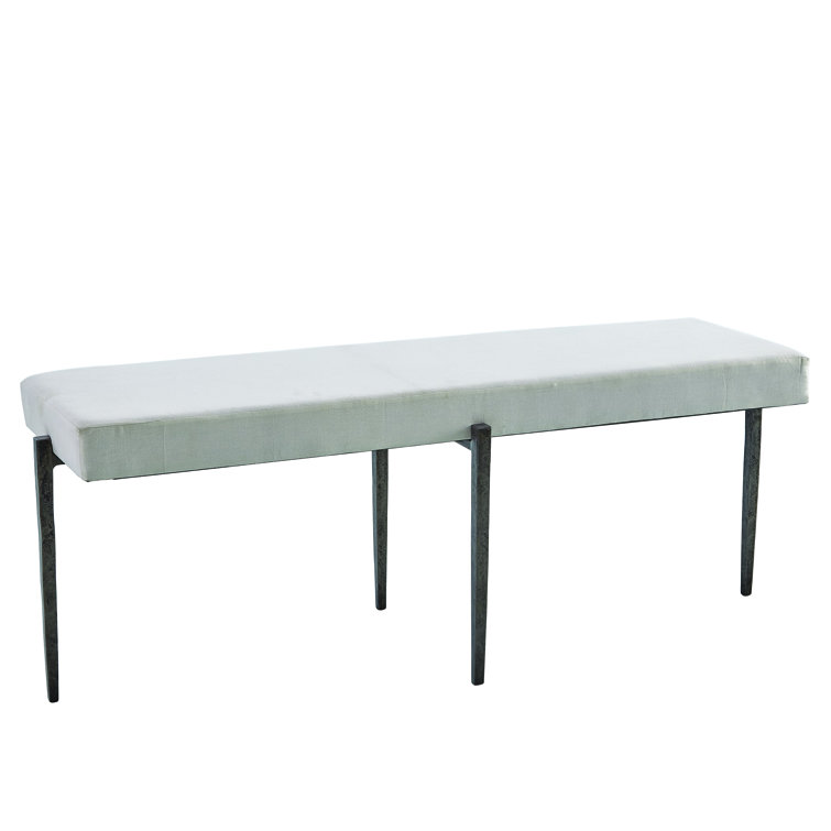 Laforge Large Natural Iron Bench with Removable Muslin Cushion