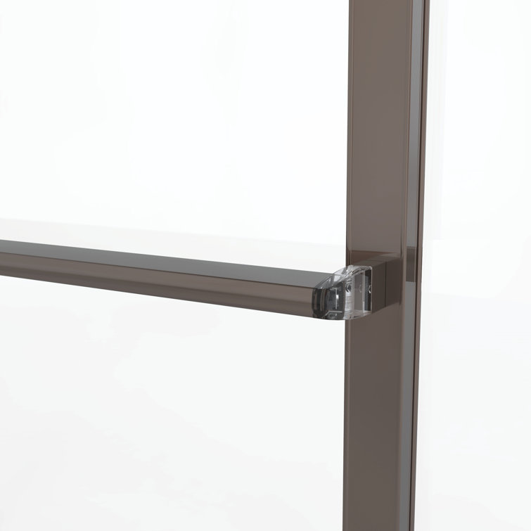 Deluxe Oil-Rubbed Bronze Framed Sliding Tub Door with Clear Glass
