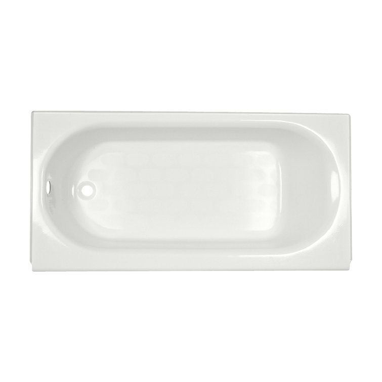 White 61'' Cast Iron Alcove Bathtub with Left Drain