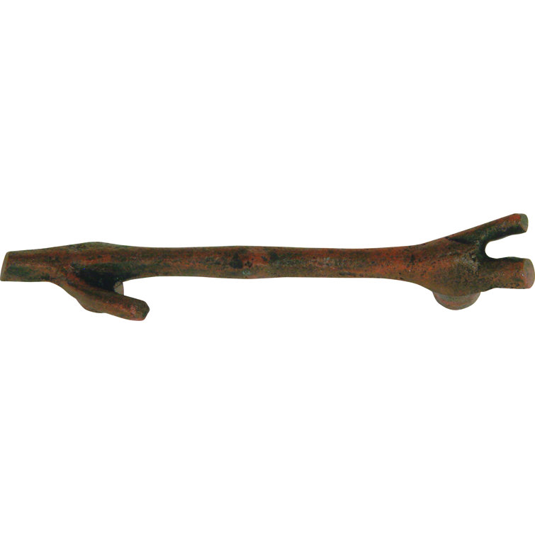 Rustic Rust Designer Twig Bar Pull with Mounting Hardware
