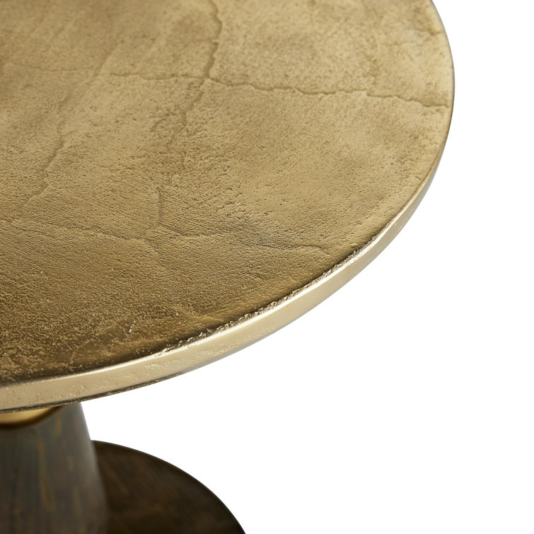 Rochester 24" Round Antique Gold Aluminum Side Table