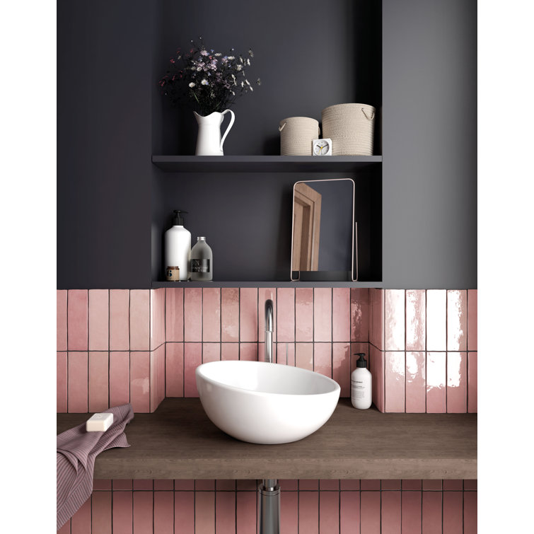 Cloe Pink 2.5" x 8" Ceramic Wall Tile