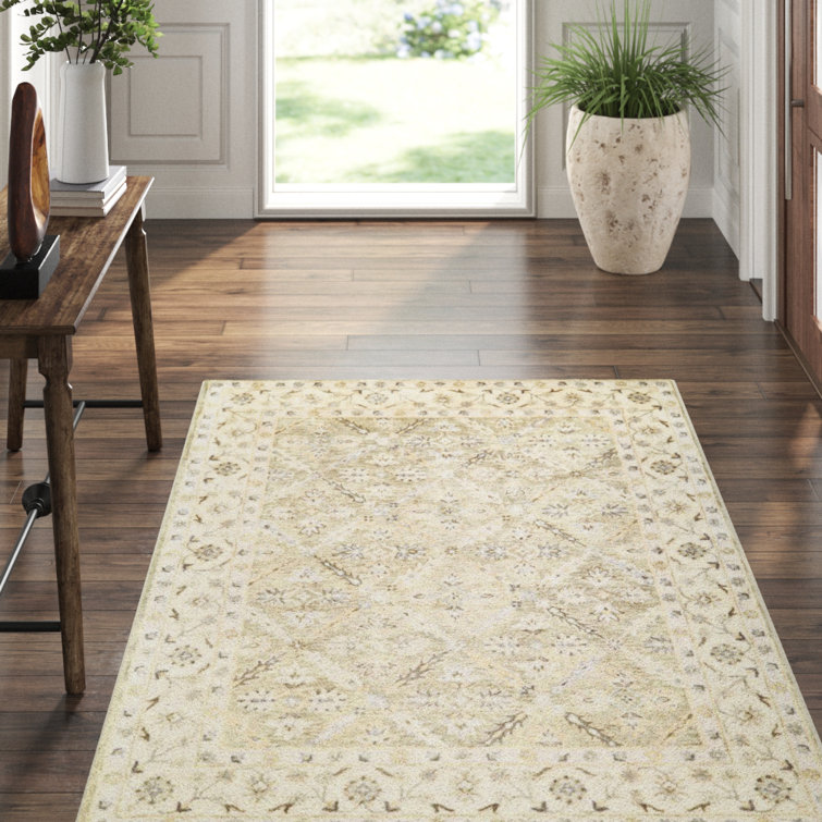 Hand-Tufted Green and Beige Wool 8' x 11' Area Rug