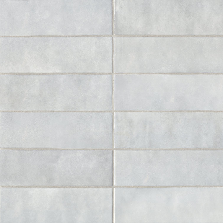Cloe 2.5" x 8" Glossy Gray Ceramic Wall Tile