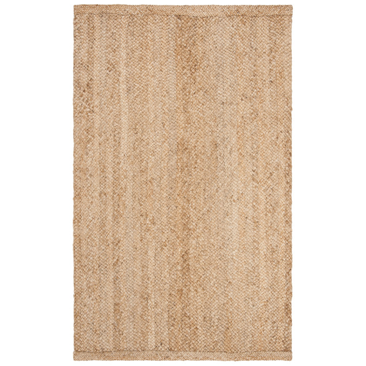 Handmade Braided Cotton-Straw 4' x 6' Rectangular Area Rug
