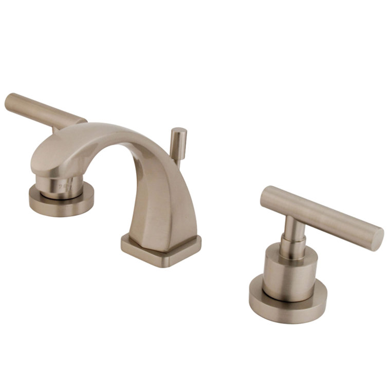 Manhattan Brushed Nickel Modern Widespread Bathroom Faucet
