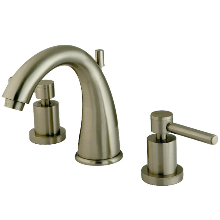 Brushed Nickel Widespread Bathroom Faucet with Lever Handles