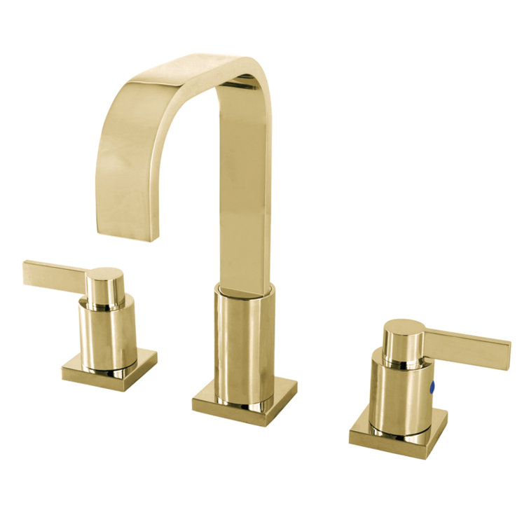 Elegant NuvoFusion 8" Brass Widespread Bathroom Faucet with Drain