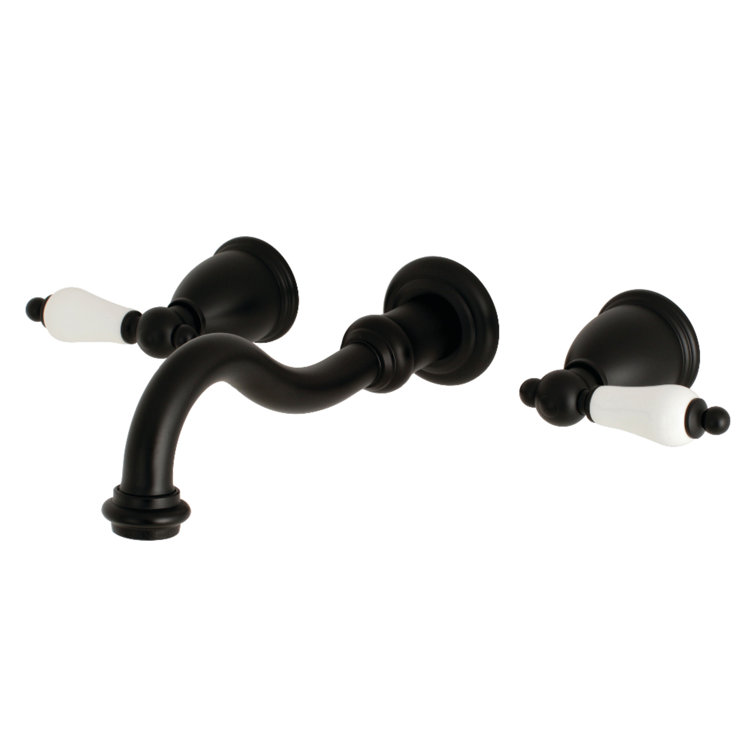 Elegant Vintage 2-Handle Oil Rubbed Bronze Wall Mount Bathroom Faucet