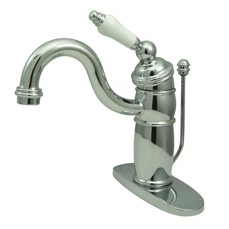 Victorian Polished Chrome Single-Handle Bathroom Faucet with Pop-Up Drain