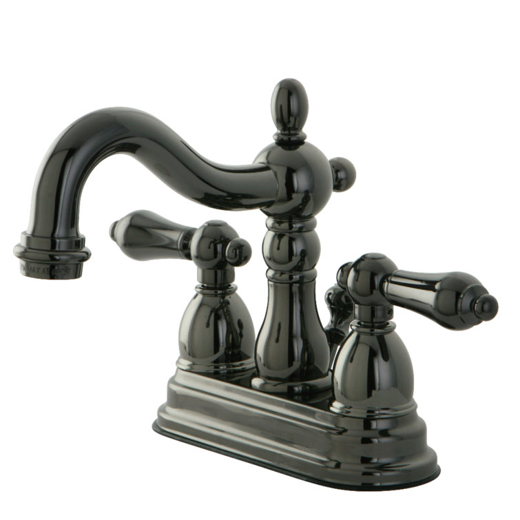 Onyx Inspired 4" Centerset Black Stainless Steel Bathroom Faucet
