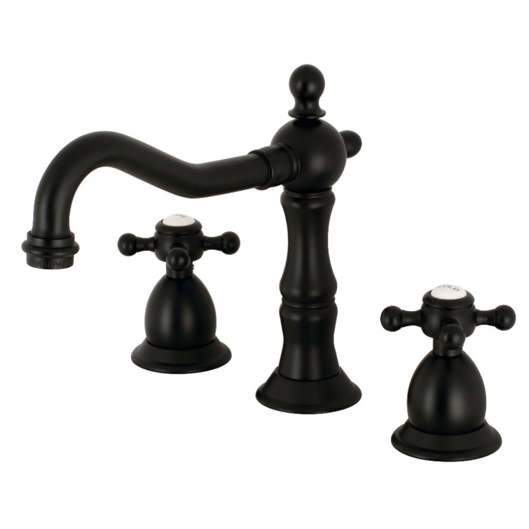 Heritage Matte Black Nickel Dual-Handle Widespread Bathroom Faucet