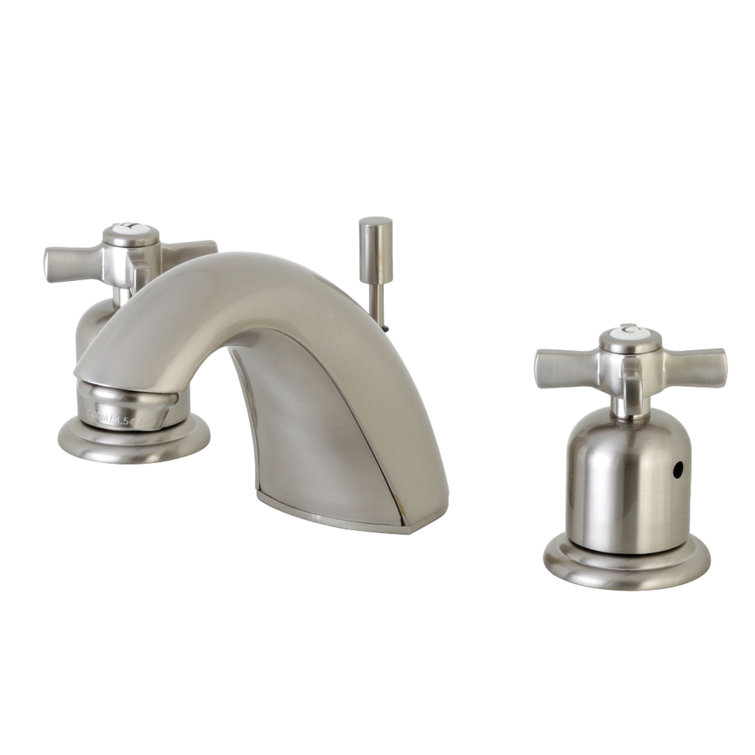 Brushed Nickel Art Deco Mini-Widespread Bathroom Faucet