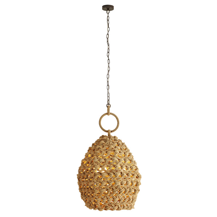 Black Coconut Bead 44" Incandescent Pendant Light