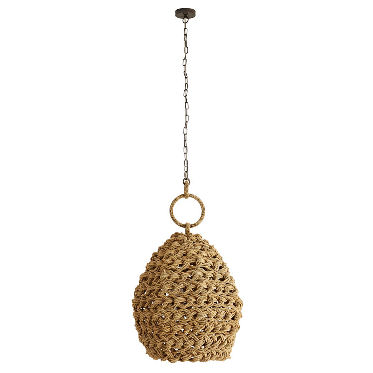 Black Coconut Bead 44" Incandescent Pendant Light
